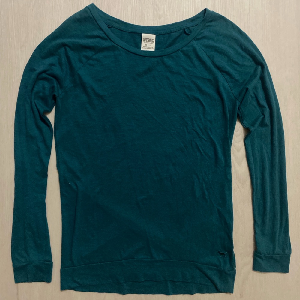 PINK Victoria's Secret Teal Scoop Neck Top